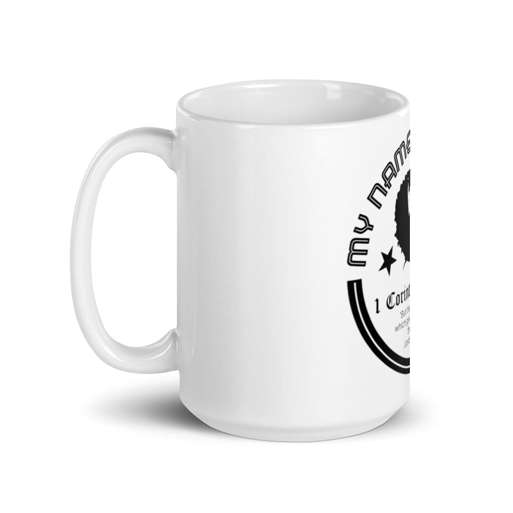 White glossy mug